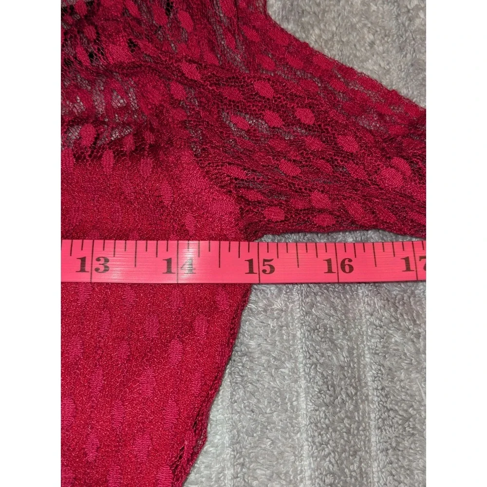 B. Darlin Lace Fit & Flare Juniors Party‎ Dress Burgundy Long Sleeve  Size 5/6